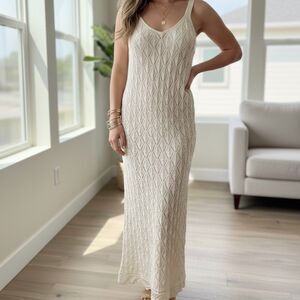 And Now This, Cream Crochet-Knit Dress, Size Medium (NWT)